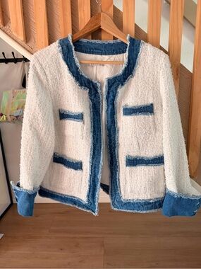 Nanette Lepore Tweed Denim Jacket